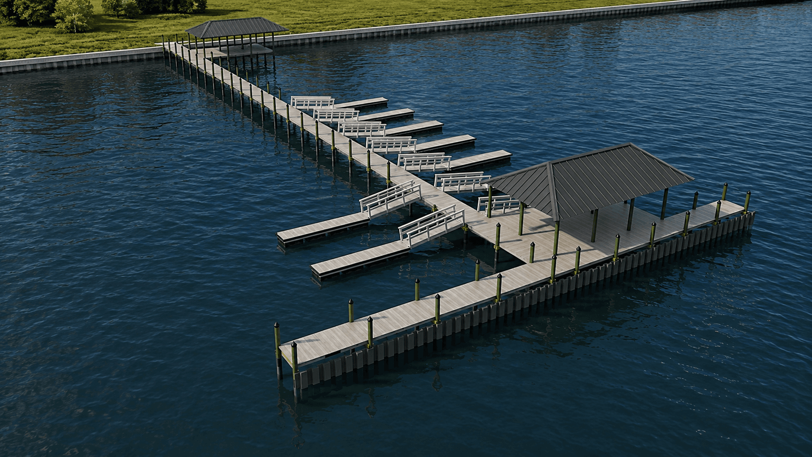 Commercial marina enhanced 3D rendering